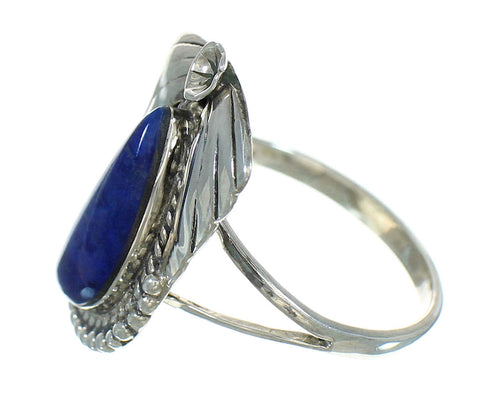 Southwestern Lapis Sterling Silver Ring Size 6 YX89686